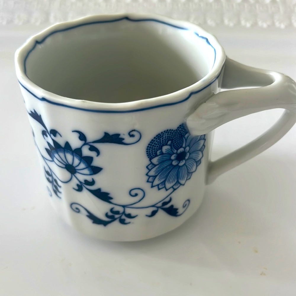 EUC Blue Danube white and blue coffee cup